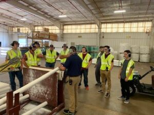Students touring Charlotte Pipe and Foundry